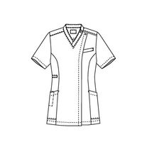 【再検品商品】チトセ ファスナースクラブ 女性用 ネイビー 3L MK-0002 1枚　スクラブ　レディース　ナース（わけあり品）