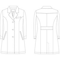 【再検品商品】KAZEN レディス診察衣 KZN127-40 L 1枚　白衣　ドクターコート（わけあり品）