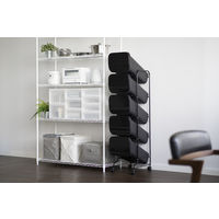 リス Ｎスムース　スタンドダストボックス 5Ｐ　ブラック GBBH030 1台 ゴミ箱 分別 縦型 大容量 前開き キャスター付き