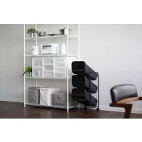 リス Ｎスムース　スタンドダストボックス 3Ｐ　ブラック GBBH026 1台 ゴミ箱 分別 縦型 大容量 前開き キャスター付き