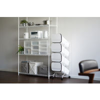 リス Ｎスムース　スタンドダストボックス 4Ｐ　ホワイト GBBH027 1台 ゴミ箱 分別 縦型 大容量 前開き キャスター付き