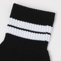 メンズ TCボーダーショートソックス ブラック 25～27cm LAKOLE/ラコレ