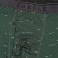 メンズ フレーズプリントボクサーパンツ L カーキ LAKOLE/ラコレ