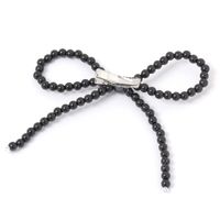 ビーズリボンヘアクリップ ブラック LAKOLE/ラコレ