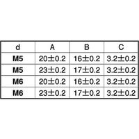 SUNCO 三価ホワイト 長方形ナット M6X17X23 (10本入り) N0-00-0J20-0061-7230-03-10P（直送品）