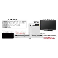 カシムラ HDMI変換ケーブル Type-C専用 PD KD-266 1本（わけあり品）