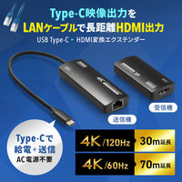 サンワサプライ  USB Type-CーHDMI変換エクステンダー（4K対応） VGA-EXHDC（直送品）