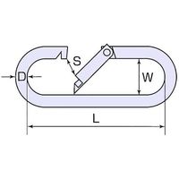 ひめじや ステンレス プチカラビナ #6 (呼び 6mm) P-6 1個