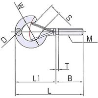 ひめじや ステンレス Qフックボルト #6 (呼び 6mm) QFB-6 1個
