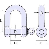 ひめじや ステンレス シャックル #16 (呼び 16mm) PC-16 1個（直送品）