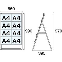常磐精工 カードケーススタンド看板 A4横8片面 CCSK-A4Y8K 1台