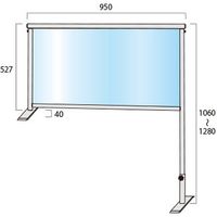 常磐精工 カウンターパーテーション450X900(塩ビ仕様) COHBP450X900E 1台（直送品）