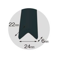 エスコ 22x22x2000mm クッションガード(黒) EA983FE-424 1セット(3個:1個×3本)（直送品）