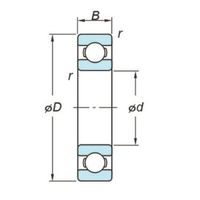 エスコ [6210]深溝玉軸受 EA966EA-210 1セット(4個)（直送品）