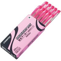 ジョインテックス 蛍光マーカー直液式 桃10本 H026J-PK-10 1箱