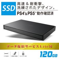 SSD 外付け ポータブル 120GB USB3.2(Gen1) 耐衝撃 ブラック ESD-EJ0120GBKR エレコム 1個