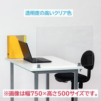 林製作所 アクリルプライバシースクリーン 片クランプ型 幅700×奥行55×高さ505mm 透明 DTF-700500B 1台（直送品）