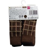 コジット 脱げにくいチェアソックス チェック ダークブラウン 2脚分(8枚入)×10セット 4969133440151（直送品）