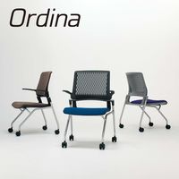 【組立設置込】コクヨ オルディナ 背樹脂 肘無 ナイロンキャスター ソフトグレー×オリーブグリーン×フラットシルバー 1脚（直送品）