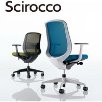 【組立設置込】コクヨ シロッコ ローバック 白脚 肘無 ナイロンキャスター 背座同色 ホワイトグレー×ターコイズ 1脚（直送品）