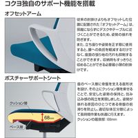 【組立設置込】コクヨ ピコラ ハイチェア ハイバック ナイロンキャスター ブラック×ミディアムマリン 1脚（直送品）