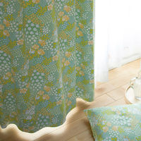 スミノエ デザインライフ セミオーダー カーテン オハナバタケ 2000×2000mm ライトグリーン 1セット(2枚入)（直送品）