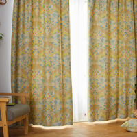 スミノエ デザインライフ セミオーダー カーテン ミックスブーケ 1700×1400mm イエロー 1セット(2枚入)（直送品）