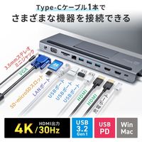 サンワサプライ USB Type-Cドッキングステーション(HDMI/VGA対応) USB-CVDK8 1個（直送品）