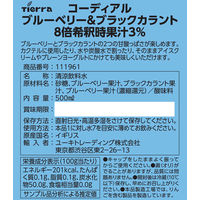 ユウキ食品 コーディアルブルーベリー＆ブラックカラント500ml 1セット（6本入） ハーブ飲料