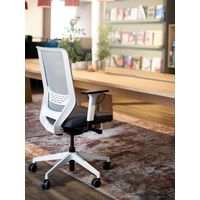 くろがね工作所 Dauphin to-syncチェア 肘付 ランバーサポート付 ブラック×ブルー JC-TS220BF(TA41) 1脚（直送品）