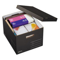 コクヨ 収納ボックス<NEOS> （Lサイズ・フタ付き）ブラック A4-NELB-D 1個