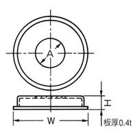 アカギ 水栓プレートツバ付 A10696 1/2X16H A10696-0070 1セット(10個)（直送品）