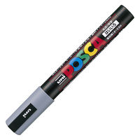 三菱鉛筆 水性顔料マーカー ユニポスカ 中字 PCー5M 灰色(ハイイロ) PC5M.37 1セット(5本)