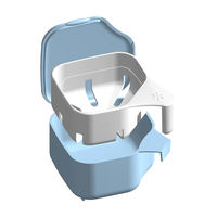 入れ歯洗浄 ケース デントクリアカップ 入れ歯洗浄用 ブルー K-7011 1個 紀陽除虫菊