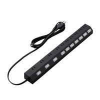 延長コード 電源タップ 2.5m 10個口 個別スイッチ 雷ガード ほこり防止 黒 T-K7A-21025BK エレコム 1個