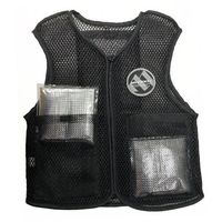 ミズケイ ポケット付きハニカムメッシュベスト「快風」<ブラック>LLサイズ+保冷剤4個セット 8131983 1個(5個) 530-1370（直送品）