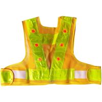 ミズケイ LED安全ベストファスナー式ショート丈「スマートくん」<黄/黄>赤LED 5941243 1枚 477-6329（直送品）