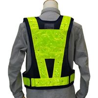ミズケイ 多機能ベスト「光るんです」IU付(紺/黄)赤LED 3013000 1枚 530-1358（直送品）