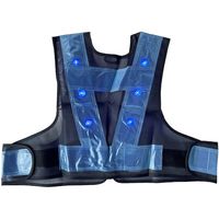 ミズケイ LED安全ベストファスナー式ショート丈「スマートくん」<紺/薄青>青LED 5941244 1枚 477-4814（直送品）