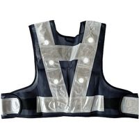 ミズケイ LED安全ベストファスナー式ショート丈「スマートくん」<紺/白>白LED 5941246 1枚 477-6336（直送品）