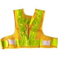 ミズケイ LED安全ベストファスナー式ショート丈「スマートくん」<黄/黄>黄LED 5941247 1枚 477-6322（直送品）