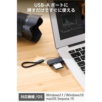 USBーA カードリーダー 2in1 SD / microSD 高速転送 MR3-D20EBK 1個