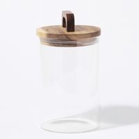 ウッドロングガラスキャニスター(1000ml) クリア LAKOLE/ラコレ