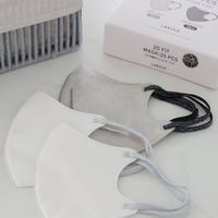 ラメゴム2D不織布マスク(20枚入り) ライトベージュ×グレー&グレージュ×ブラック LAKOLE/ラコレ