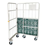 アズワン 軽快カゴ台車(静音タイプ)1090×795×1700mm 4-6517-02 1個（直送品）