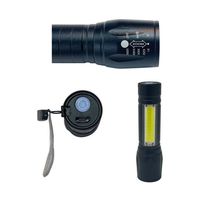 Trimate 充電式LED懐中電灯 サイドライト搭載 ストラップ付 M TR-FL003-M 1個 67-4918-37（直送品）