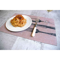 南海通商 ランチョンマット 45×29cm プレイスマット ポリリネン カトラリーブラック 397354 1個（直送品）