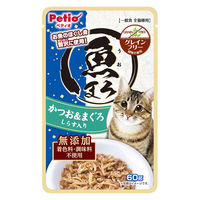 ペティオ 魚まろ グレインフリー かつお＆まぐろ しらす入り 60g 12袋 キャットフード ウェット パウチ