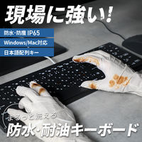 スリーアール 防水耐油式 有線キーボード ホワイト 3R-WOKB01WT 1個