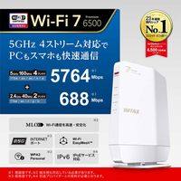 バッファロー 無線LAN親機11be/ax/ac/n/a/g/b 5764+688Mbps WSR6500BE6P/DWH 1個